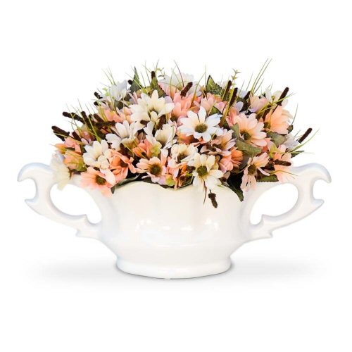 Flores e árvores artificiais